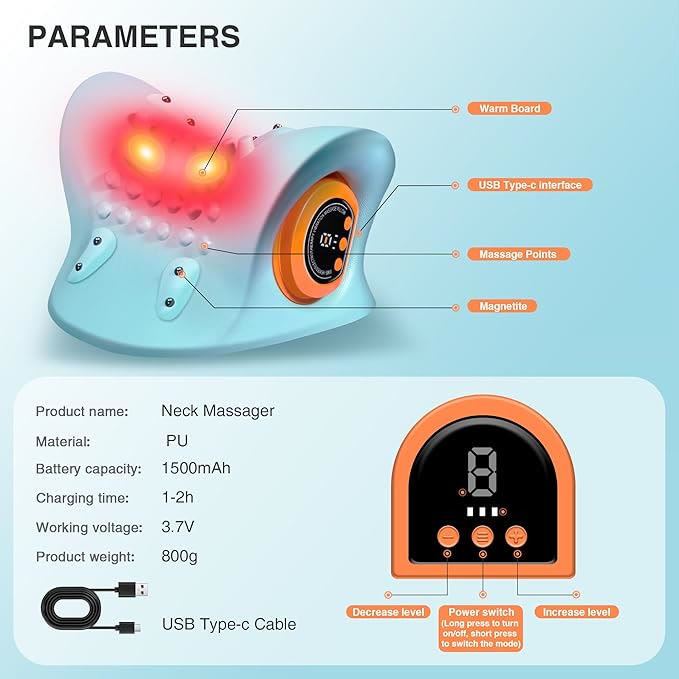 Neck Massager 2026 New Upgrade 3 in 1 Portable Massager with Heat &Comfortable Stretching - image 12