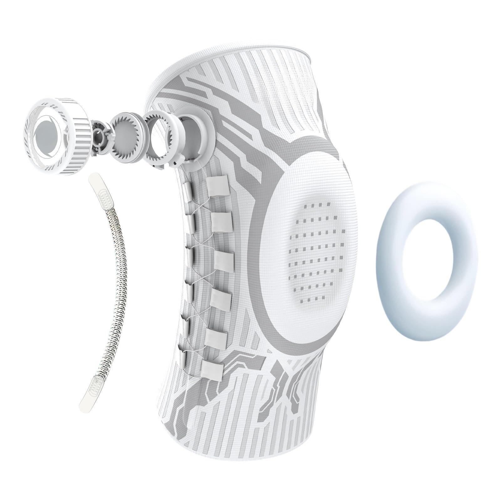 Smart Knob Knee Brace , Knee Support with Patella Gel Pad & Side Stabilizers - White(Right leg) - XXL - image 10