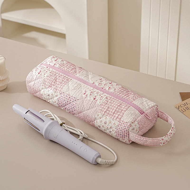 Quilted Multi‑Purpose Storage Bag, Portable Zipper Cosmetic Makeup Pouch with Handle - J - image 16