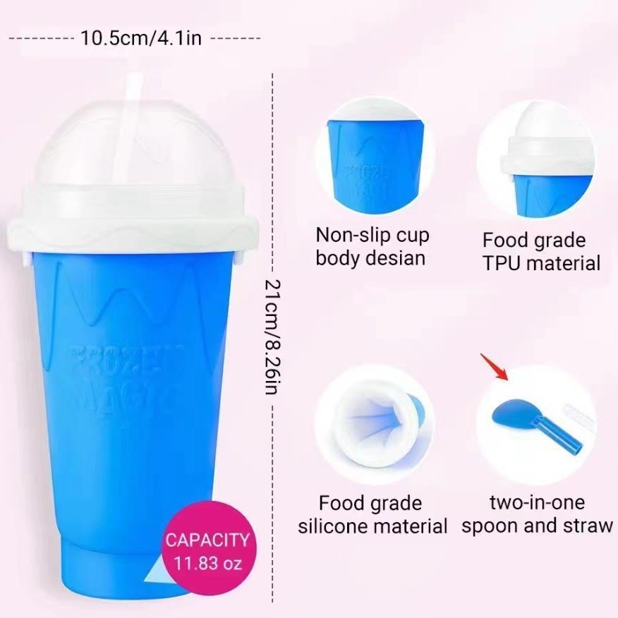 Slushy Cup Slushie Cup，Quick Frozen Slushy Maker Cup with Lid, Straw & Spoon - image 5