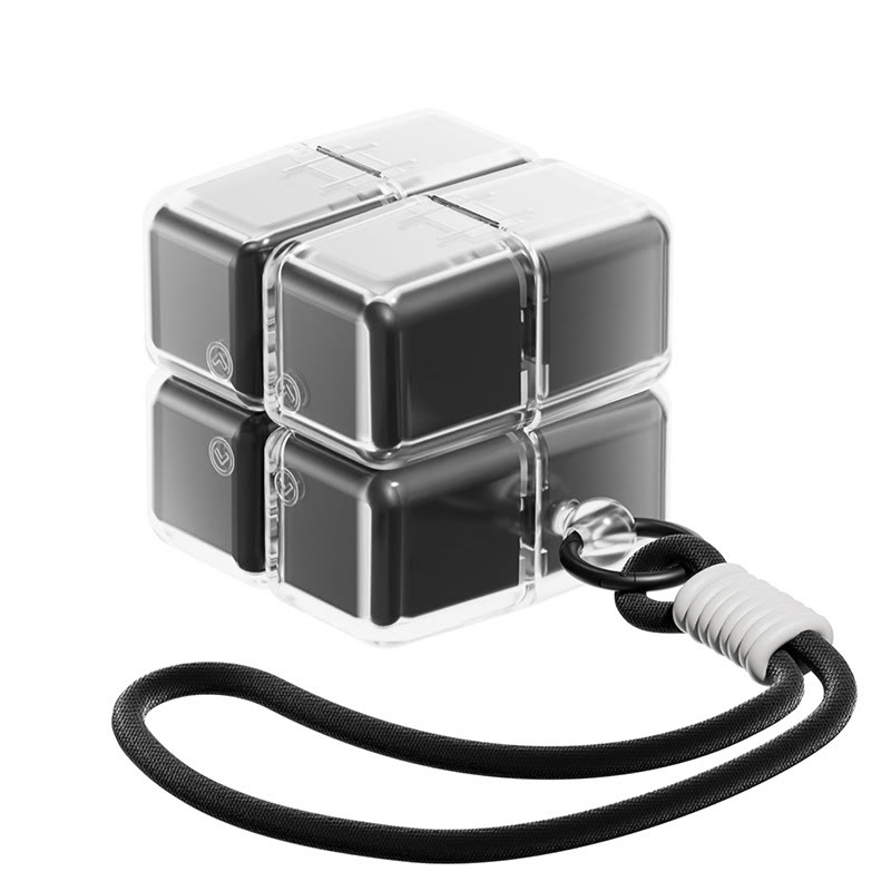 Rubik's Cube Magnetic Pill Box Keychain, Mini Medicine Organizer - Black - image 11
