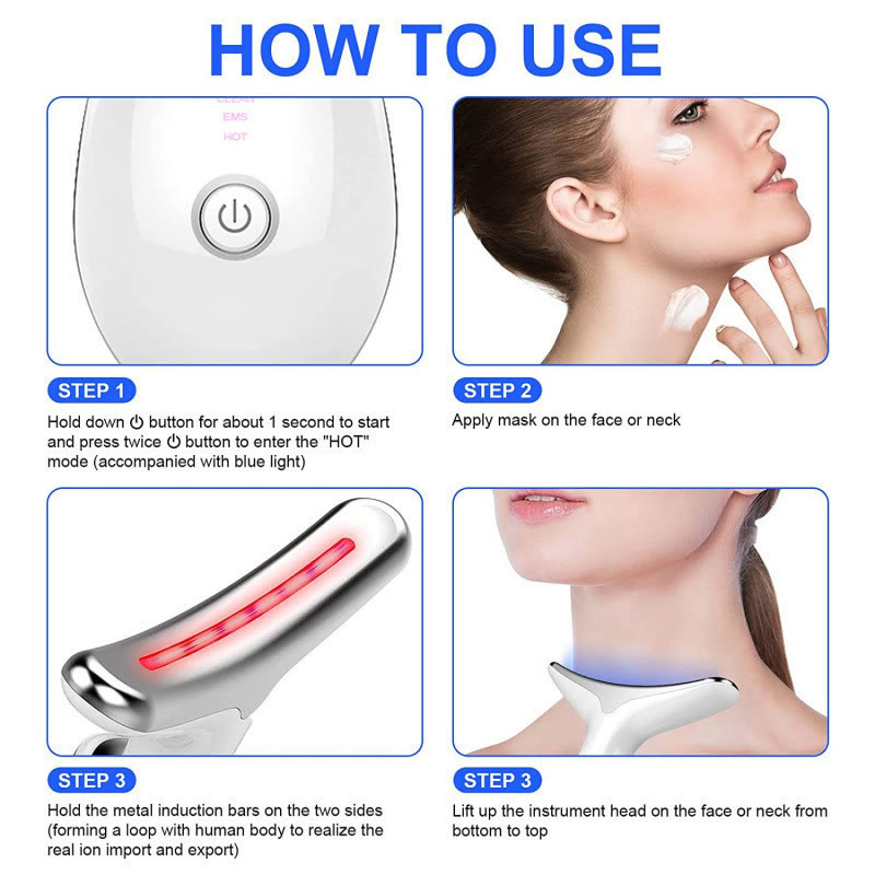 Face and Neck Massager T𝗈𝗈I, 7 C𝗈I𝗈r Facial Massager for Face and Neck - image 5