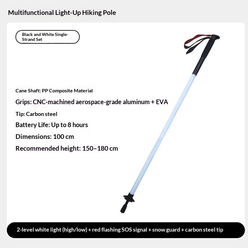 Laser Saber Style Trekking Poles - Built-in LED Light Strip Hiking Sticks - Dual White & Red Safety Hiking Stick - image 11