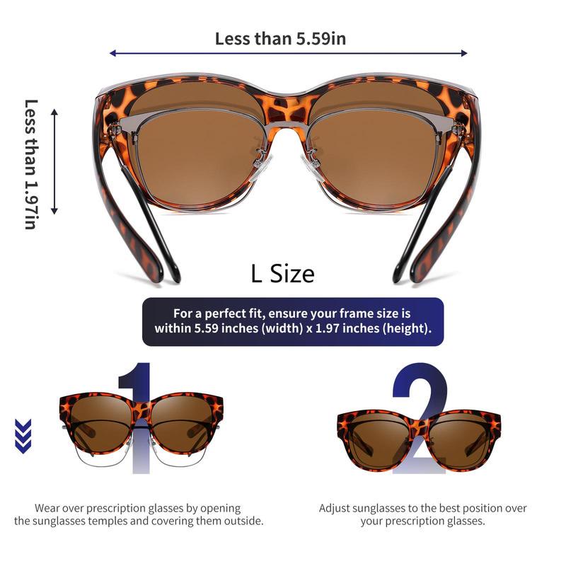  Fit Over Glasses Sunglasses for Women & Men Oversized Cat Eye Polarized  - image 4