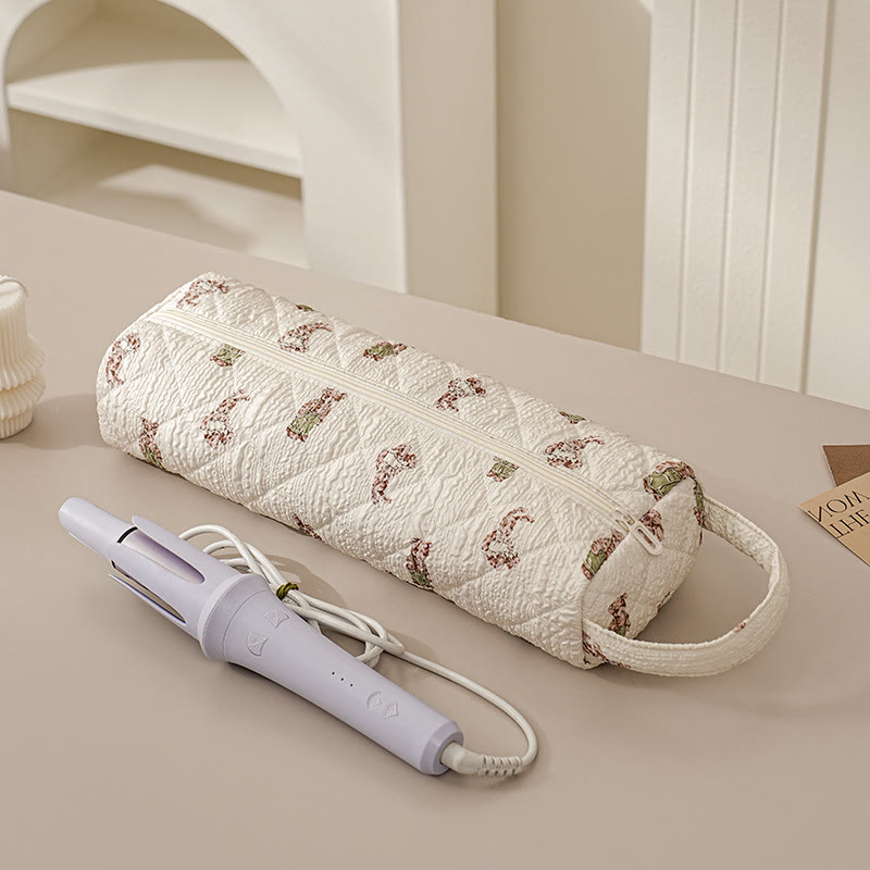 Quilted Multi‑Purpose Storage Bag, Portable Zipper Cosmetic Makeup Pouch with Handle - D - image 10