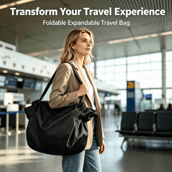  Large Capacity Travel Shoulder Bag, Foldable Expandable Waterproof Crossbody Messenger Bag - image 13