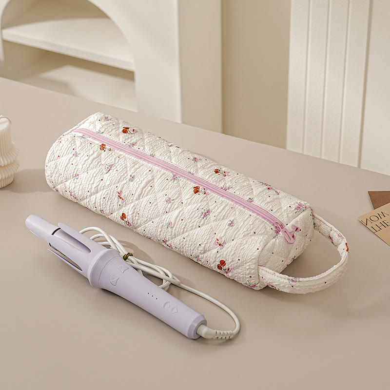 Quilted Multi‑Purpose Storage Bag, Portable Zipper Cosmetic Makeup Pouch with Handle - F - image 12