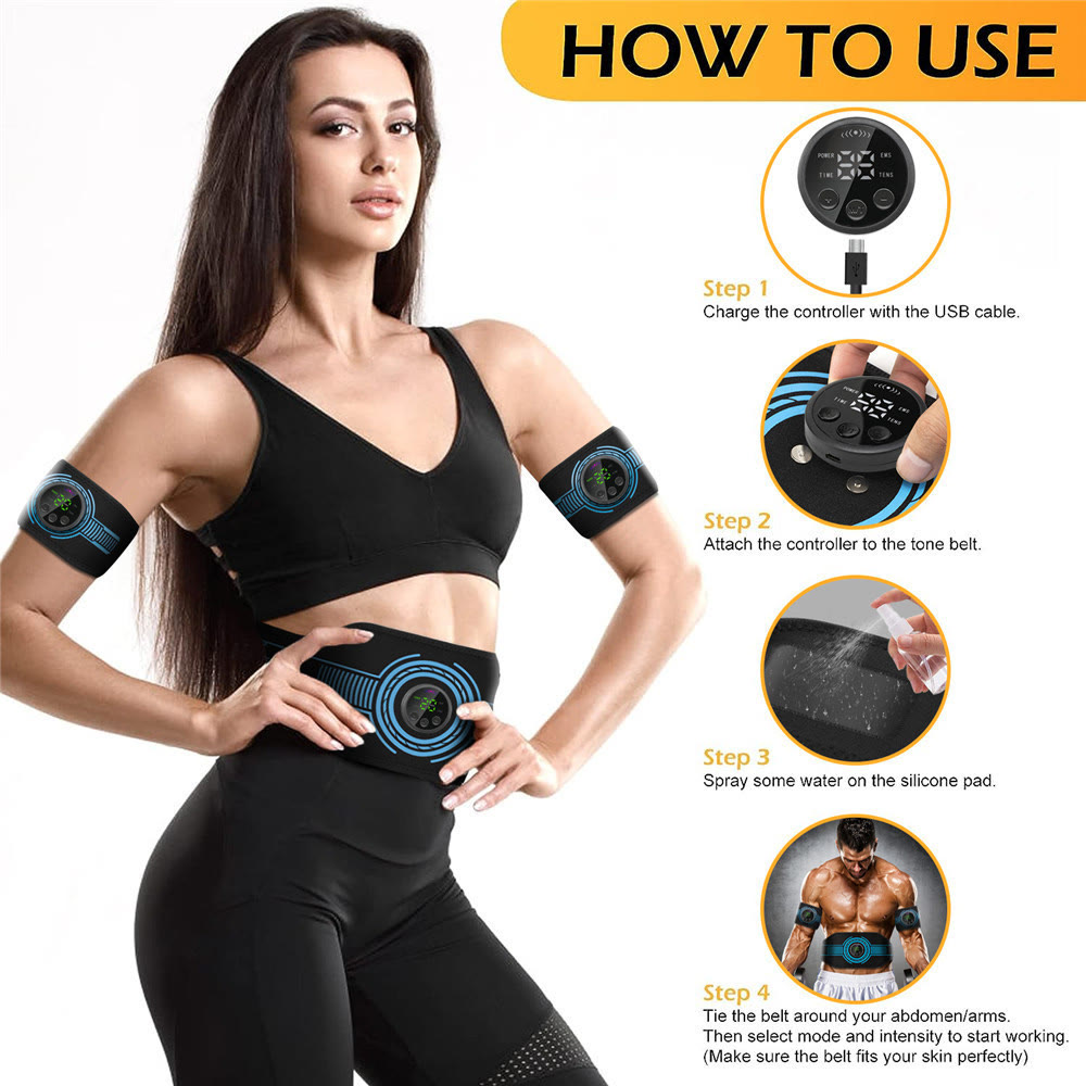 EMS Abdominal Toning Belt, Electric Muscle Stimulator for Abs Waist Arm Thigh Workout - image 10