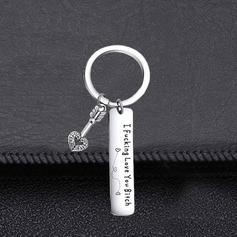 Best Friend Keychain for Women, Stainless Steel Key Chain Engrave - image 4