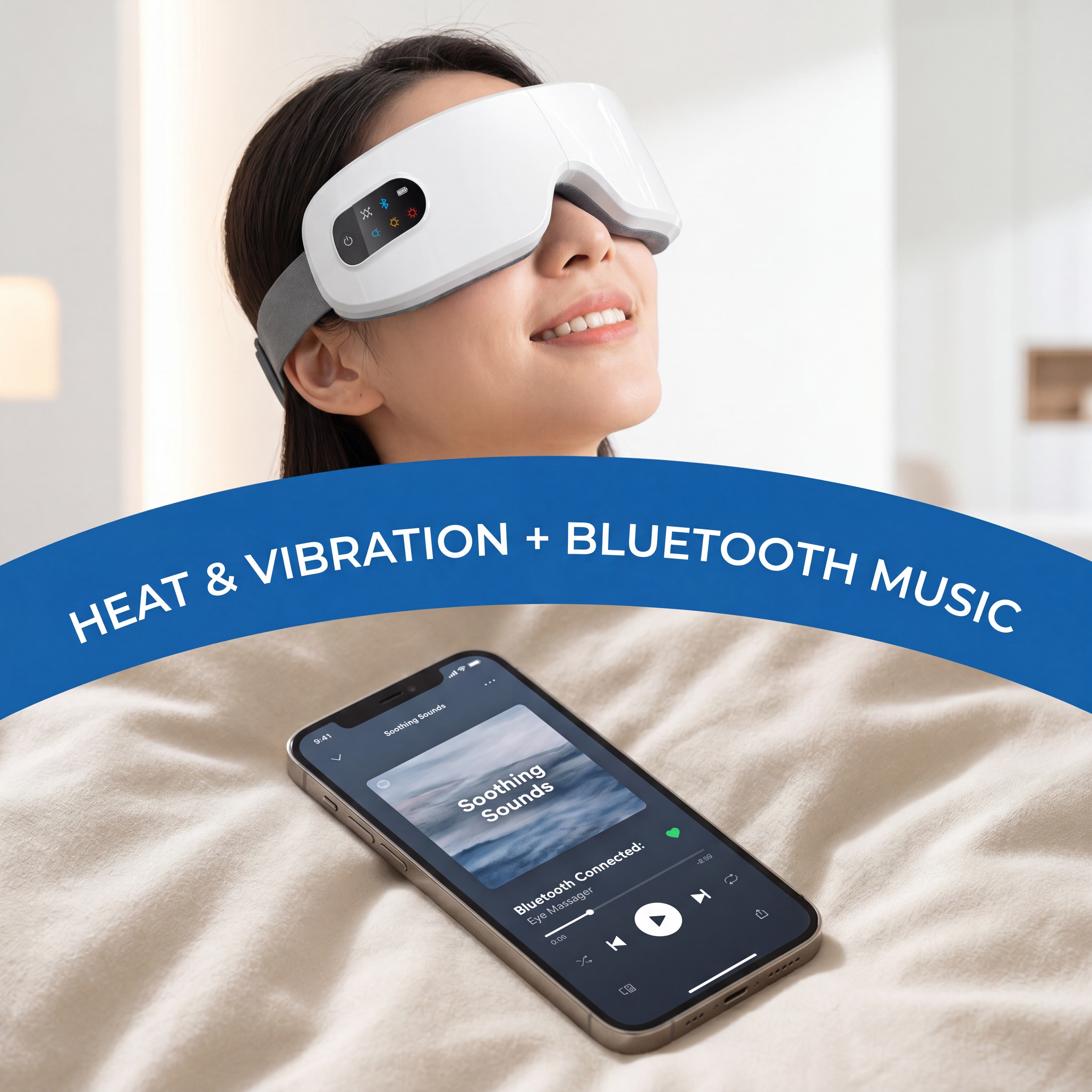 Foldable Steam Eye Massager, Hot Compress & Multi Vibration Soothing Eye Reliever - image 6