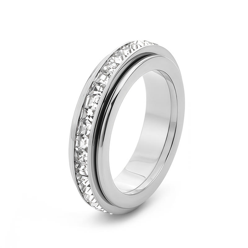 Spinner Anxiety Ring , Fidget Stress Relief Band for Men & Women, Sizes 5-12 - Silver - 12 - image 7