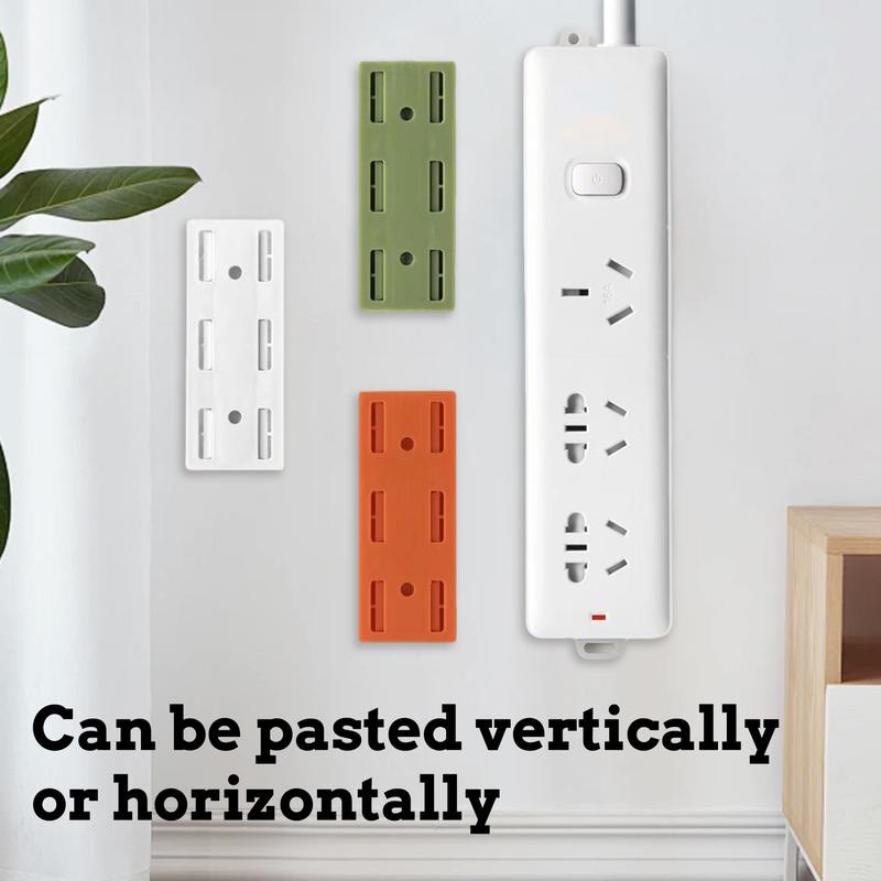 Adhesive Socket Holder – Punch-Free Wall Mount with Cable Organizer Clips - image 5
