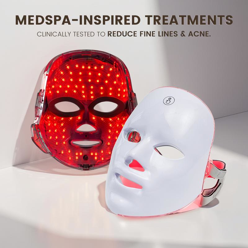 Red light therapy mask, 7-color LED photorejuvenation mask, daily care photorejuvenation - White - image 7