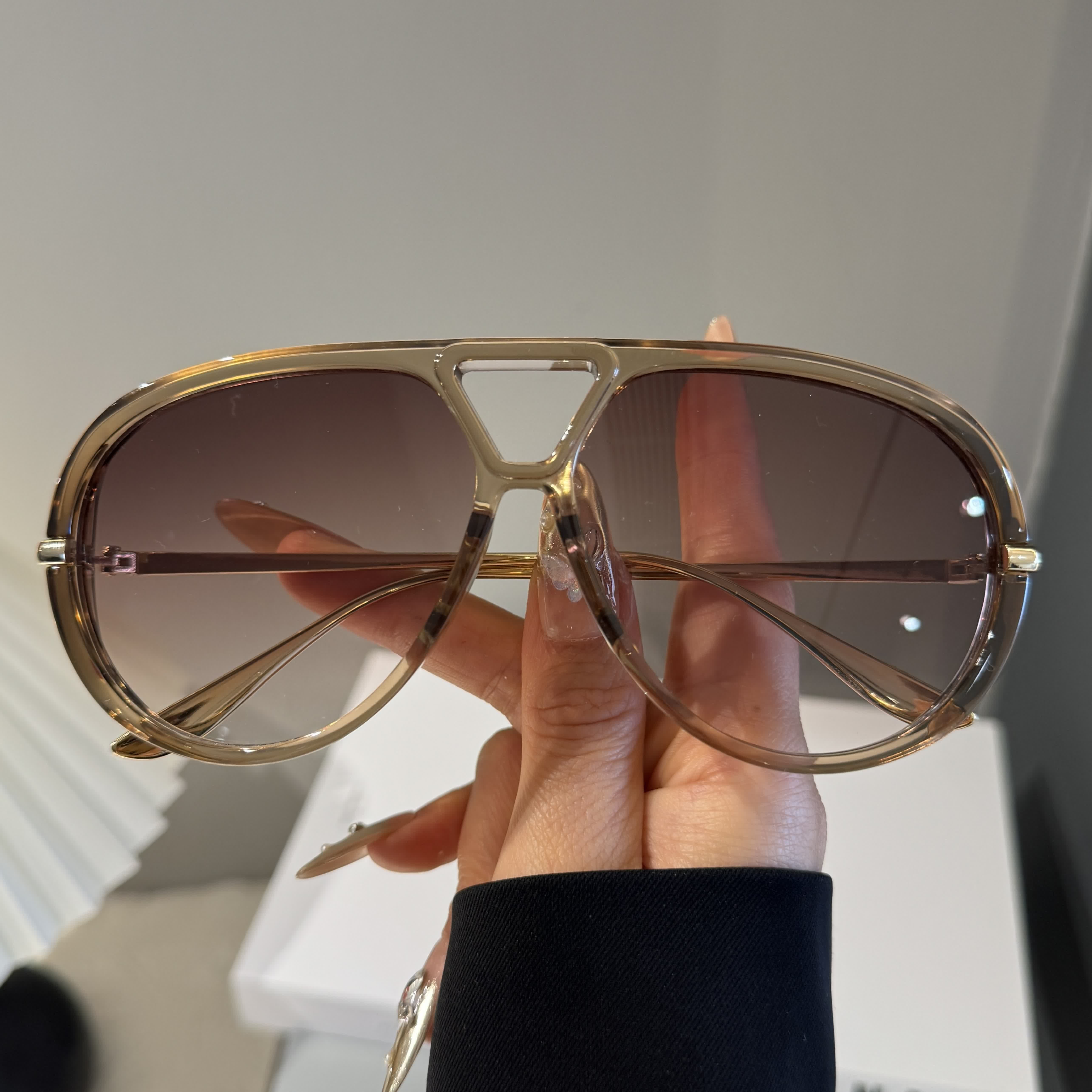 Spykay™ SG60674 Fashion Double Bridges Aviator Sunglasses - Champagne - image 30