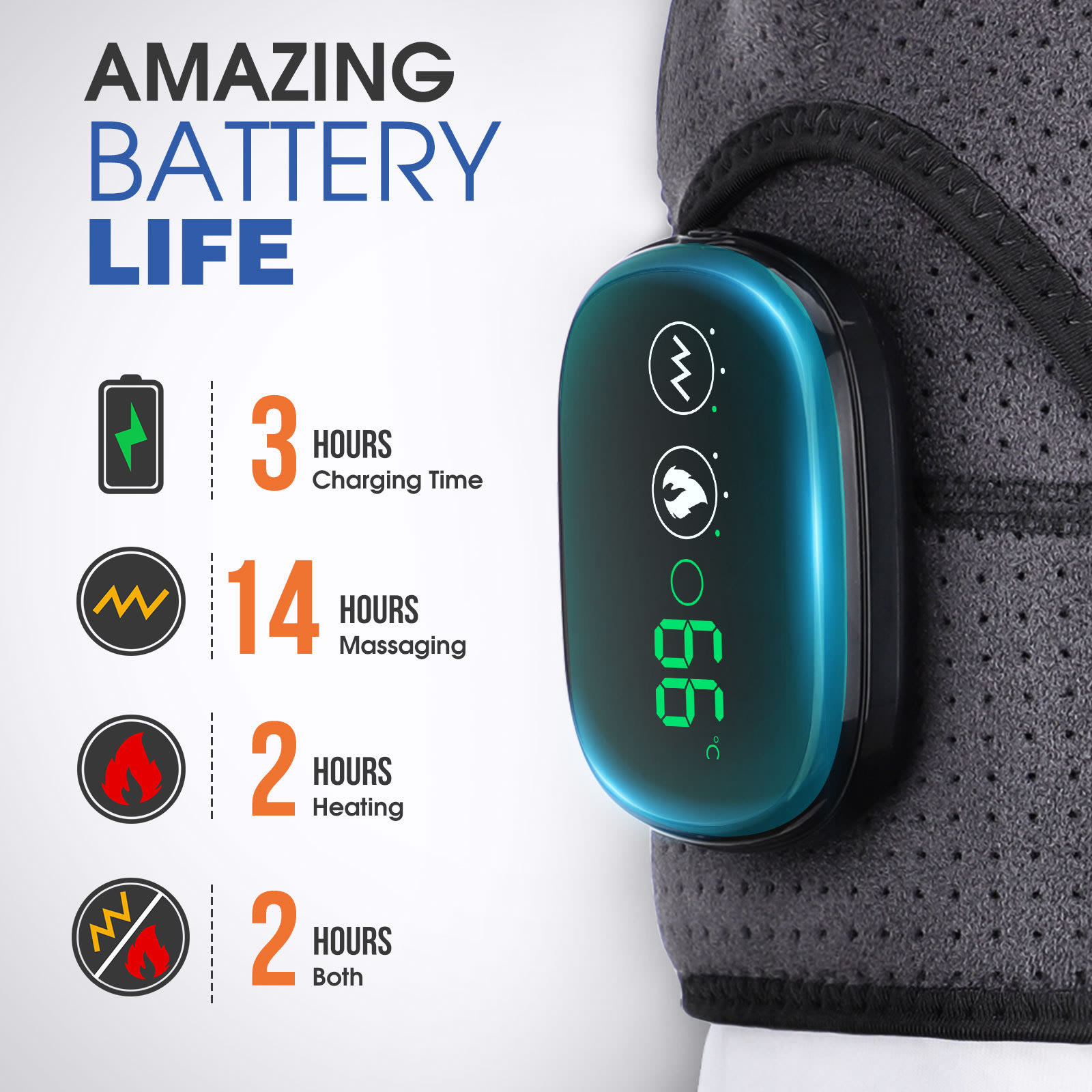 USB Rechargeable Shoulder Massager, 3-speed Heating Massage Shoulder Pad - image 4
