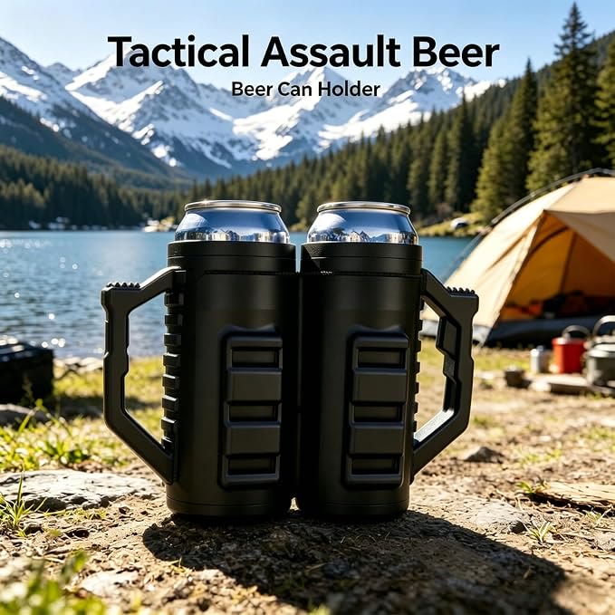 Tactical Assault Beer Holder, Double Tactical Reload Can Holder, Universal 12 Oz Can Cooler - image 6