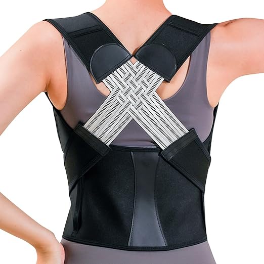 Posture Corrector for Men Women, Adjustable Full Back Support Pain Relief (3XL) - Black - XXXL - image 1
