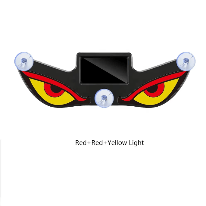 Wireless Solar Devil Eye LED Car Ambient Light - Red+Red+Yellow Light - image 10