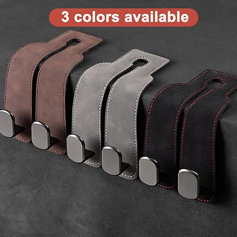 Car Headrest Hooks - Car Seat Back Double Hook Leather Purses Hooks (4 Pack) - image 9
