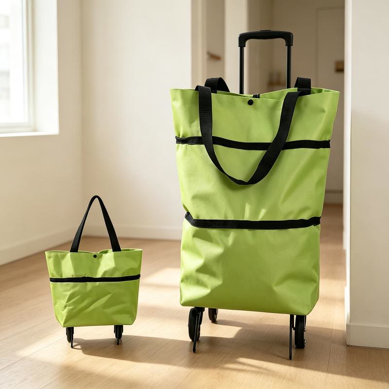 Collapsible Wheeled Shopping Tote, Reusable Grocery Bag, Lightweight Foldable Carry-All for Supermarket & Outings - image 7