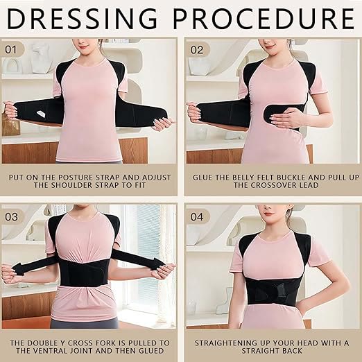 Posture Corrector for Men Women, Adjustable Full Back Support Pain Relief (3XL) - image 5