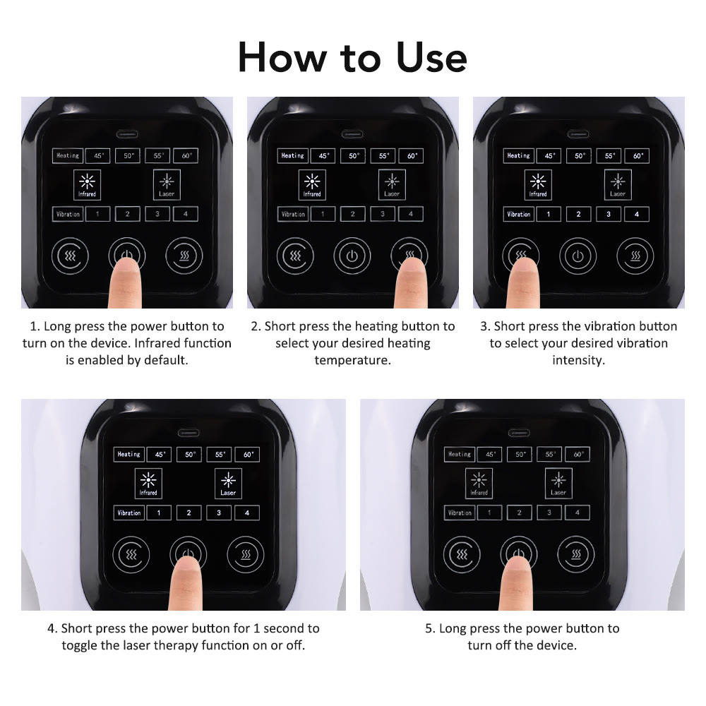 Cordless Knee Massager with Heat, Vibration & Infrared Therapy for Joint Pain Relief - image 10