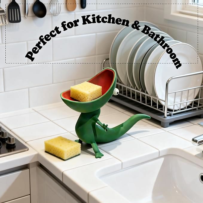 Cute multi-functional lizard stand, monster mouth storage box, soap box - image 3