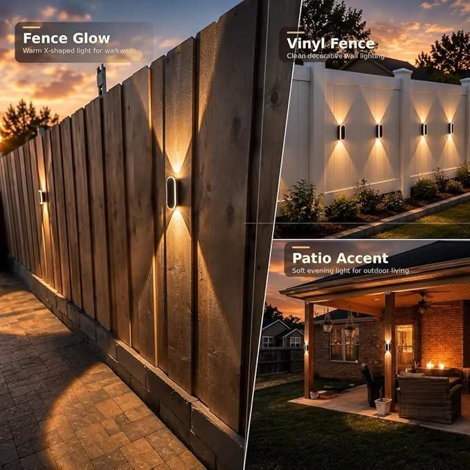  Solar Wall Lights Outdoor Up Down Dual-Lens - image 4