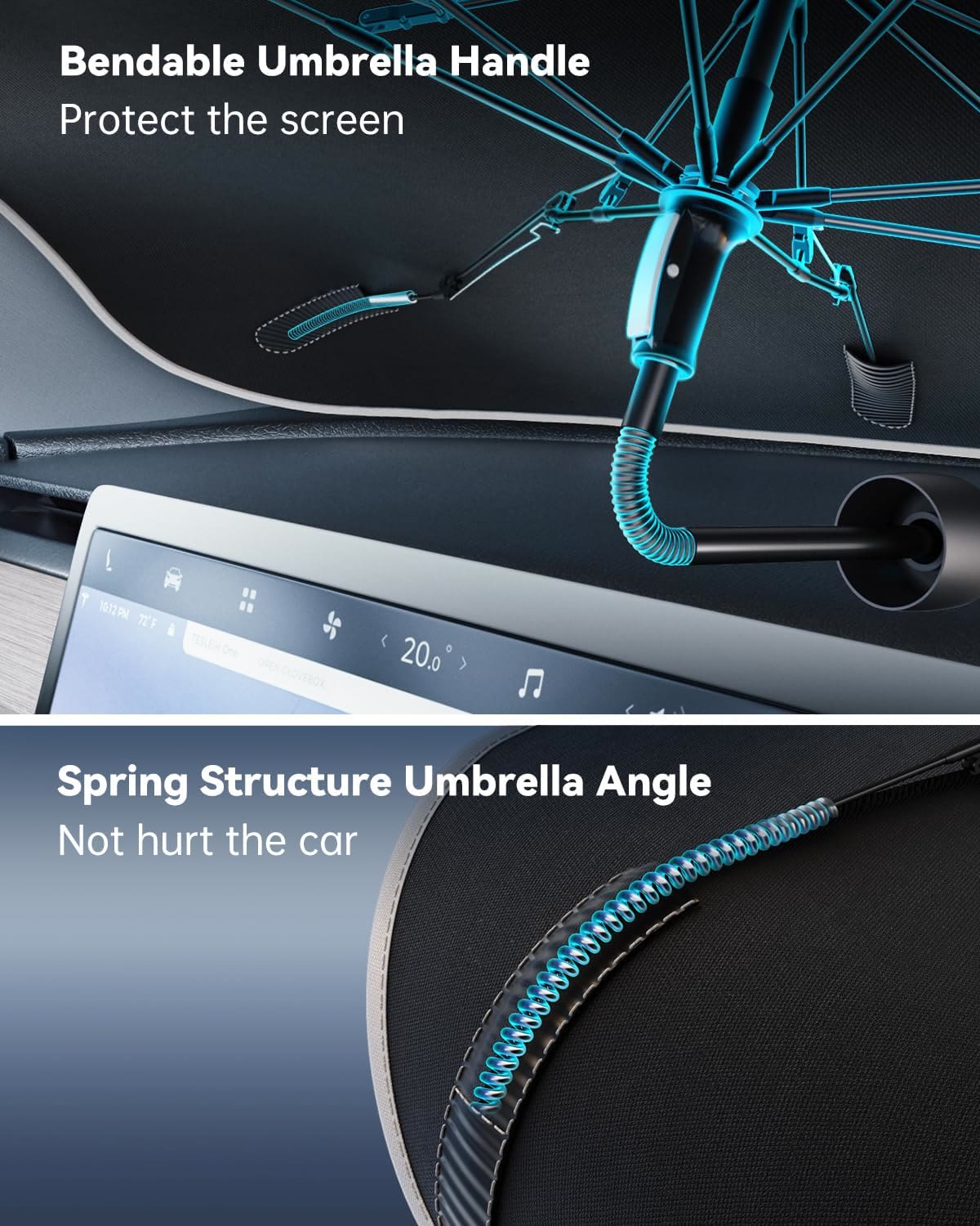Car Windshield Sun Shade Umbrella, Nano Ice-Crystal Coating, Heat Protection - image 7