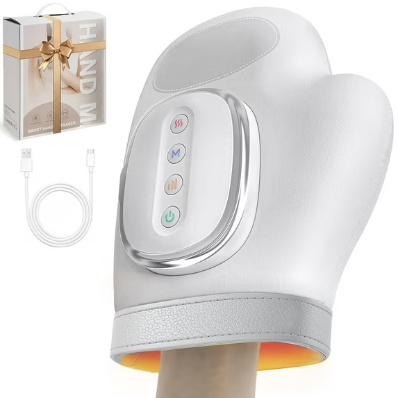 Smart Hand Massager with Heat & Air Compression for Fingers & Wrist - Grey - image 1
