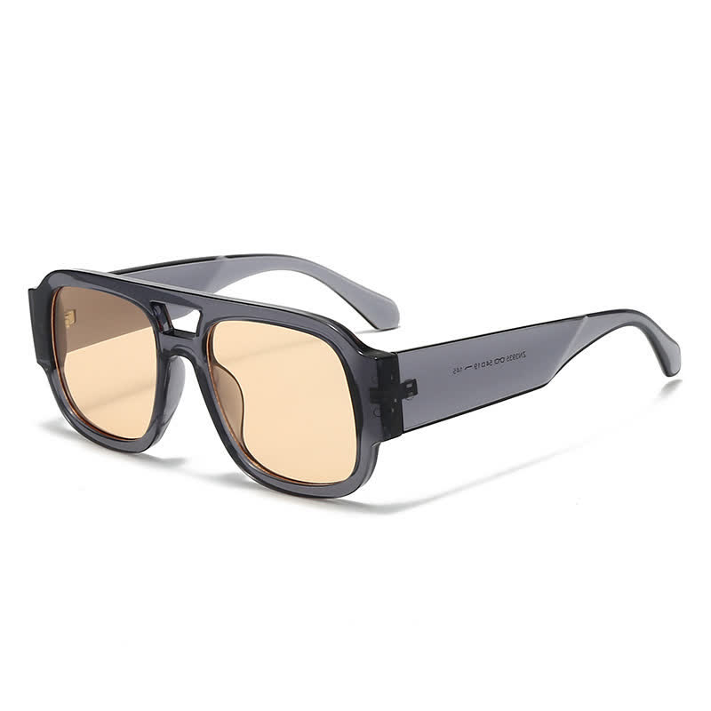 Spykay™ SG61016 Square Frame Double Bridges Classic Thick Sunglasses - Grey - image 27