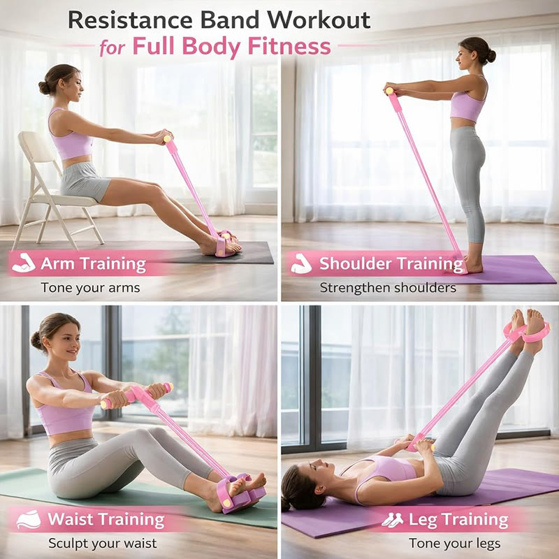 Pedal Resistance Bands With Handles, 6-tube Elastic Yoga Pedal Puller - image 13