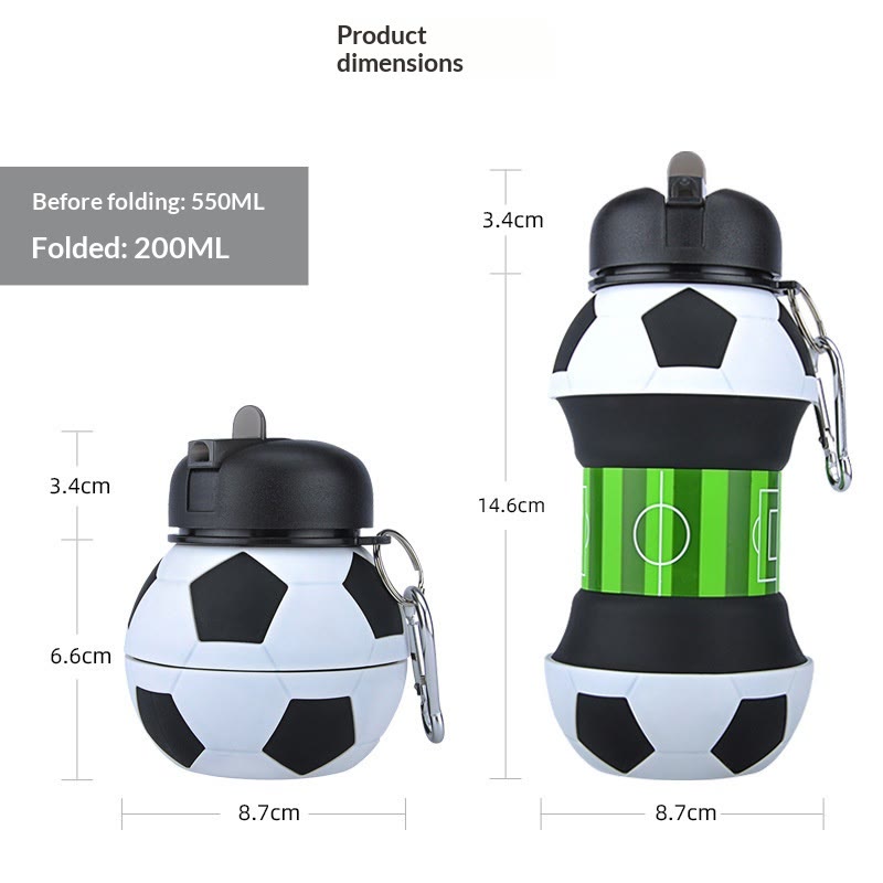 Collapsible Silicone Soccer Ball Water Bottle,Portable Sports Drink Bottle - image 4