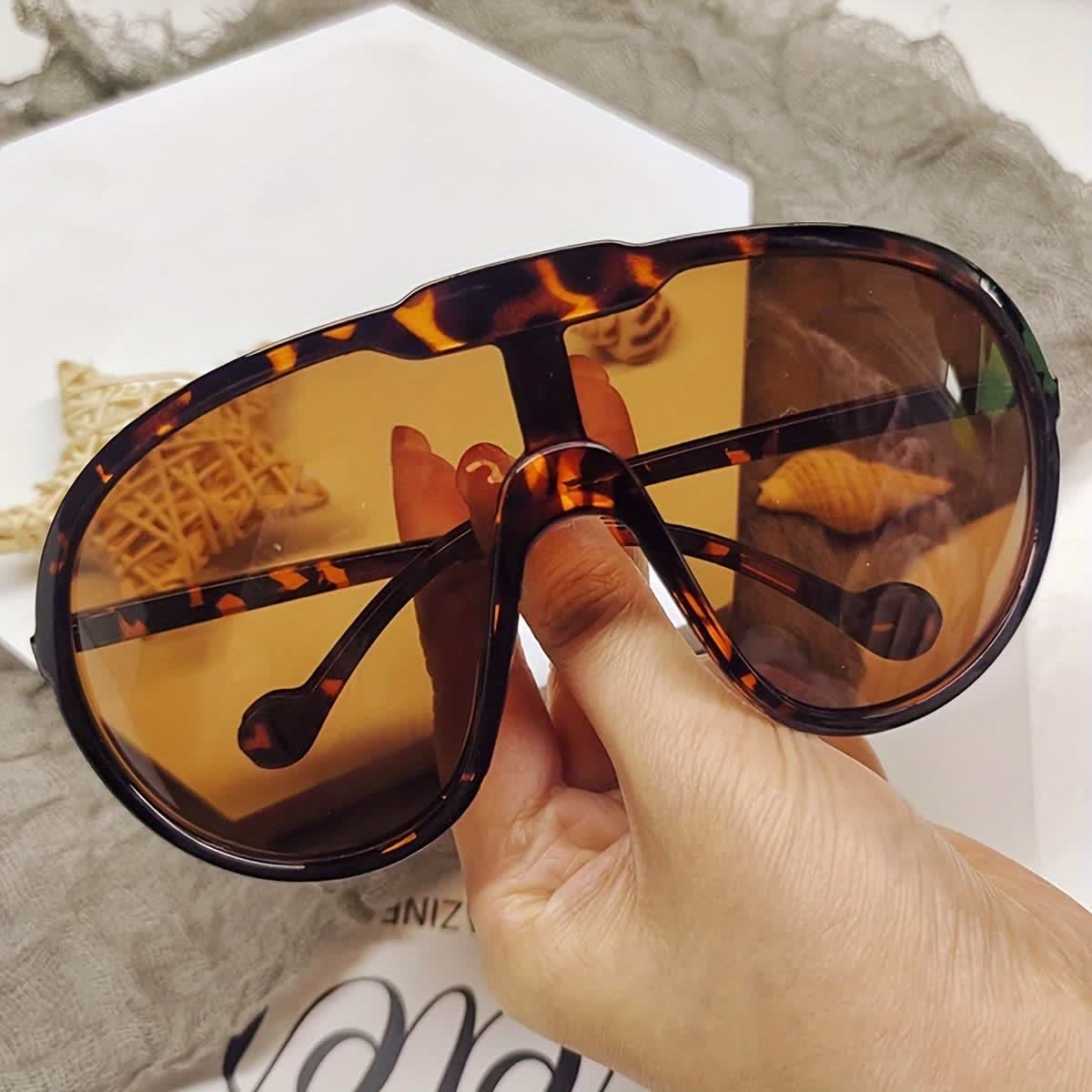 Spykay™ SG60729 One Piece Oversized Aviator Sunglasses - Leopard Print - image 28