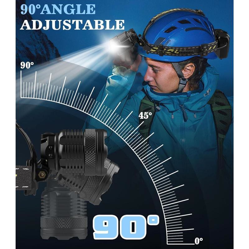 headlamp, rechargeable headlamp, super bright,  display light, hands-free flashlight, suitable for work, camping, running - image 9