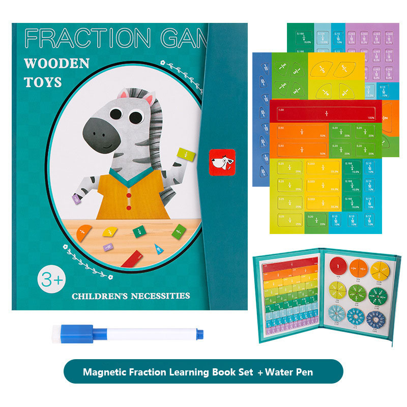 ⏰LAST DAY PROMOTION SAVE 49%🔥Magnetic Fraction Math Learning Book, Colorful Educational Puzzle Toy