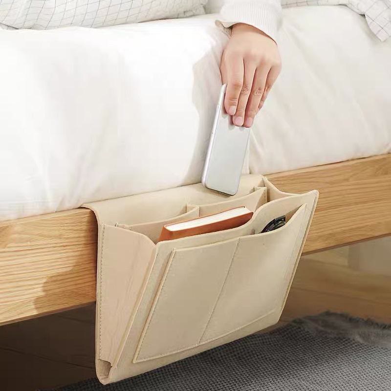 Bedside Caddy, 5 Pockets Felt Bedside Storage Organizer, Hanging Storage Organizer  - image 4