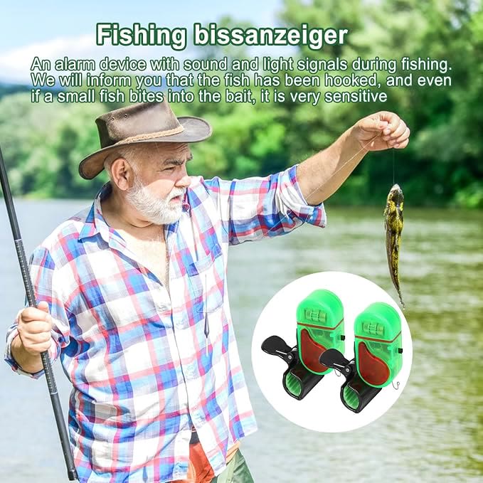 2 PCS Fishing Bite Alarm with Led Light, Bite Alarms for Fishing Poles - Green - 🔥4PCS(Save $10) - image 8