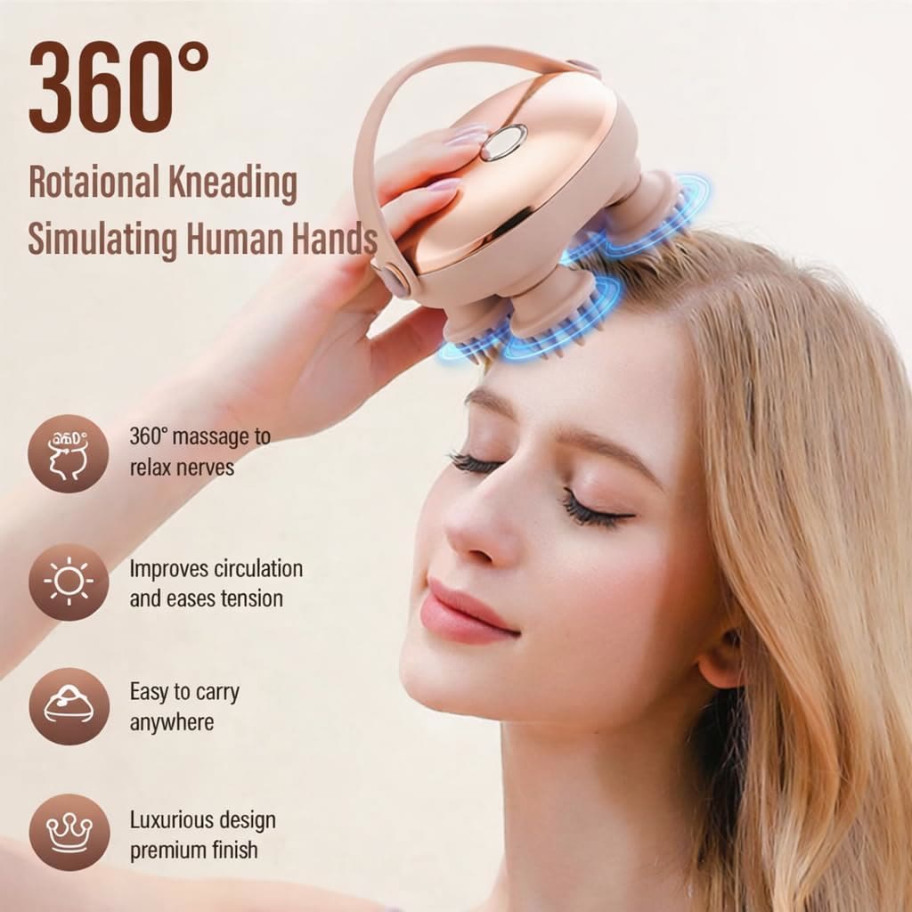Handheld Head Massager,Full Body Portable Massager,Wet & Dry Use - image 8