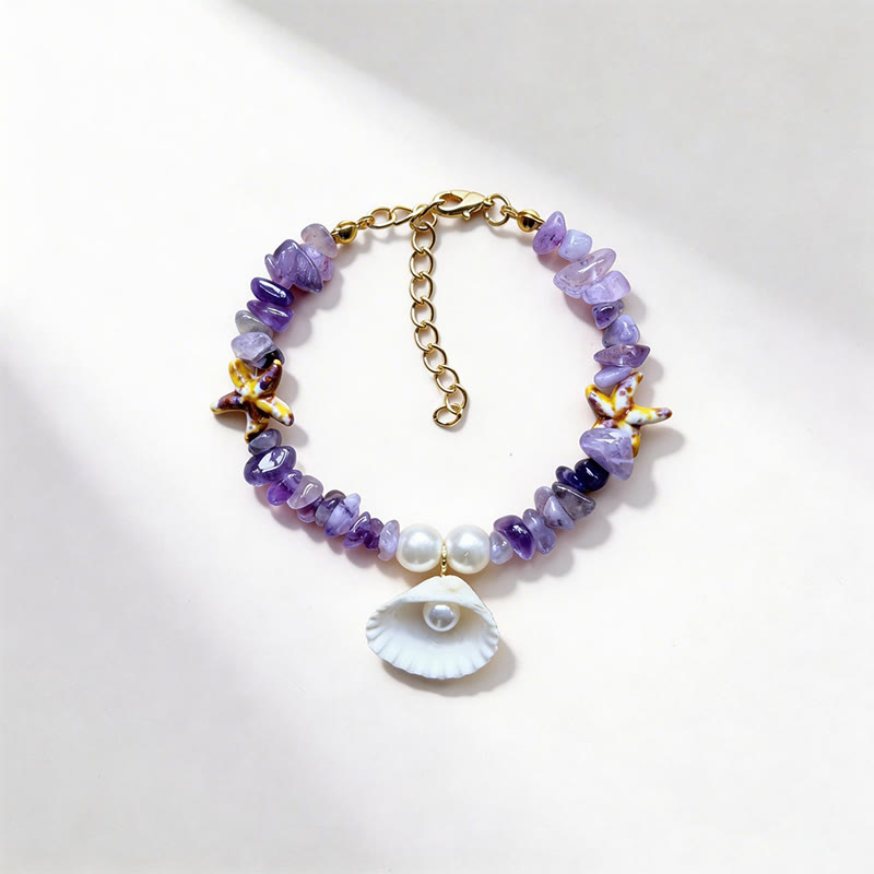 Beach Shell And Starfish Handmade Bracelet - 8 - 15-20cm - image 15