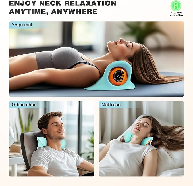 Neck Massager 2026 New Upgrade 3 in 1 Portable Massager with Heat &Comfortable Stretching - image 3