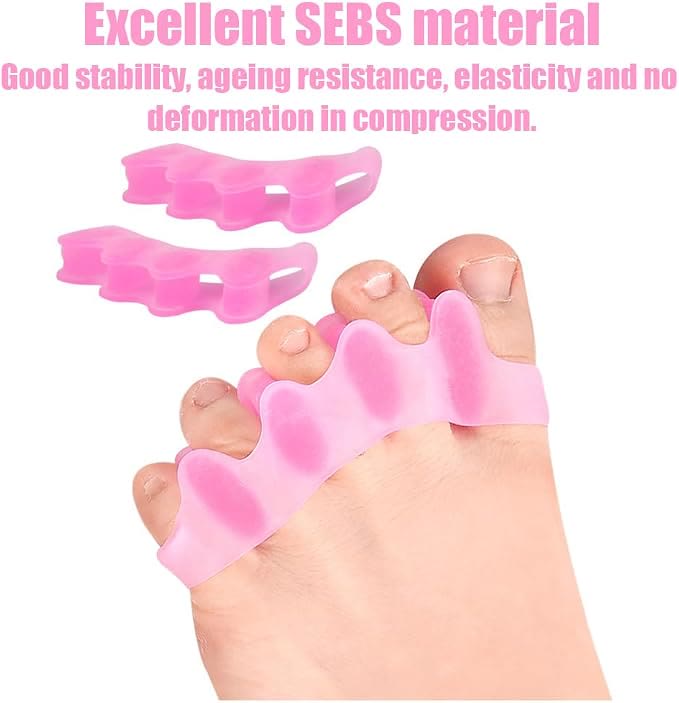 4PCS Gel Toe Separators for Bunion Relief, Washable Hallux Valgus Corrector & Hammer Toe Spacer - image 4