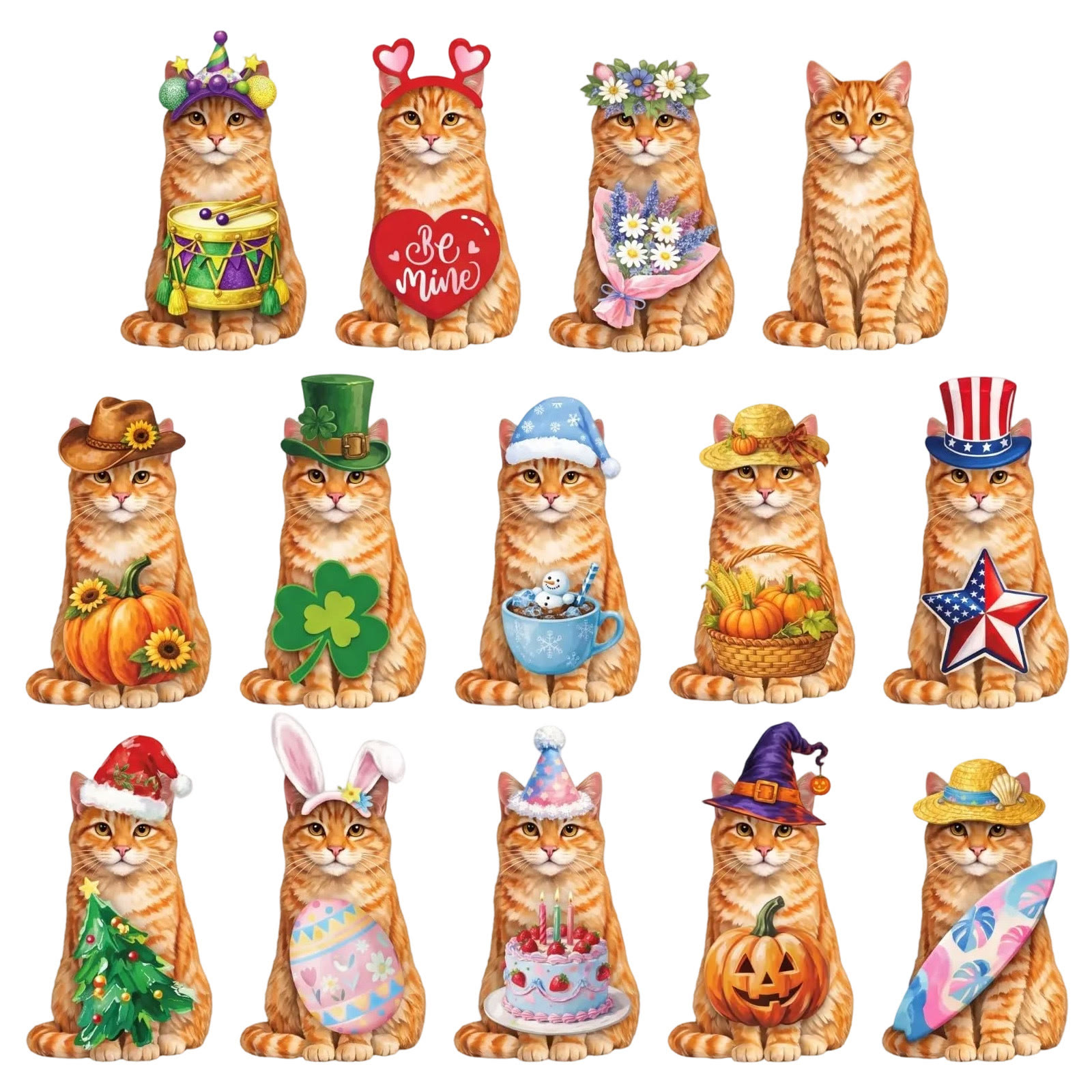 Interchangeable Cat Wooden Sign, Halloween Decor, Cute Pet Desk Ornament - T - image 29