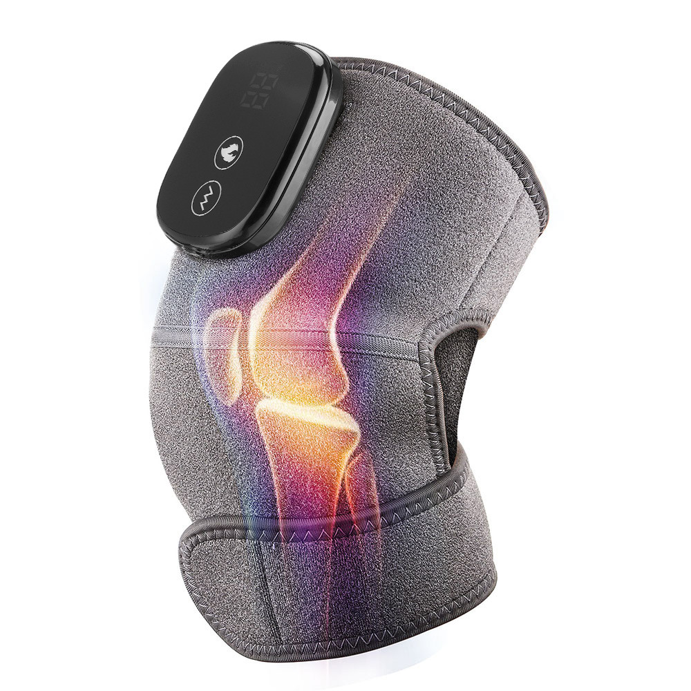 3-in-1 Heated & Massaging Knee, 3 Heat & Massage Levels - Grey - image 1