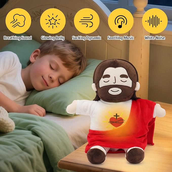 Jesus Plush that Breathes, Jesus Stuffed Doll with Glow&Song - image 4