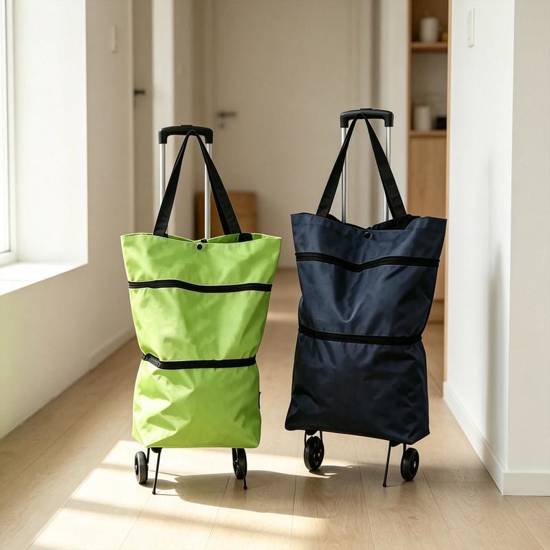 Collapsible Wheeled Shopping Tote, Reusable Grocery Bag, Lightweight Foldable Carry-All for Supermarket & Outings - image 10