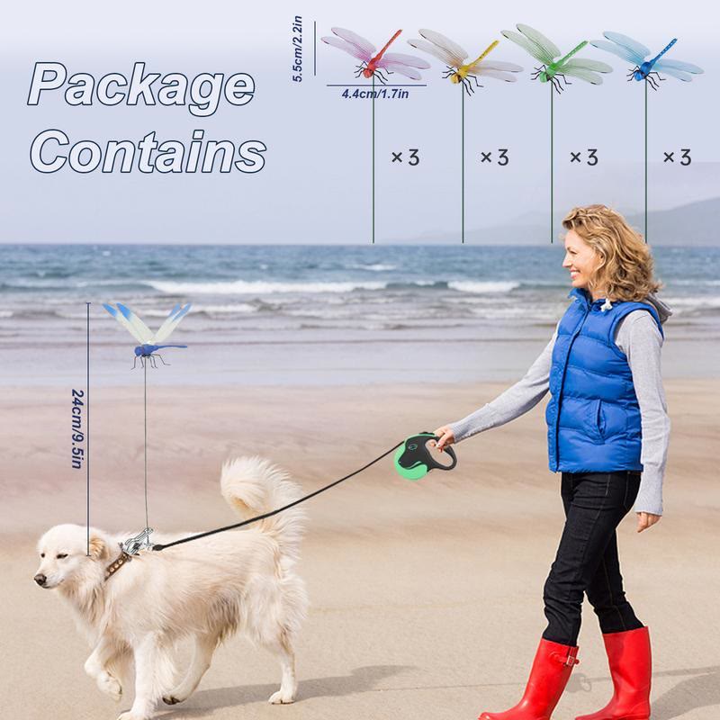 12 PCS Outdoor Fake Dragonfly Rod Clip, Garden MetalDragonfly Clip.Natural Organic Concept - image 10