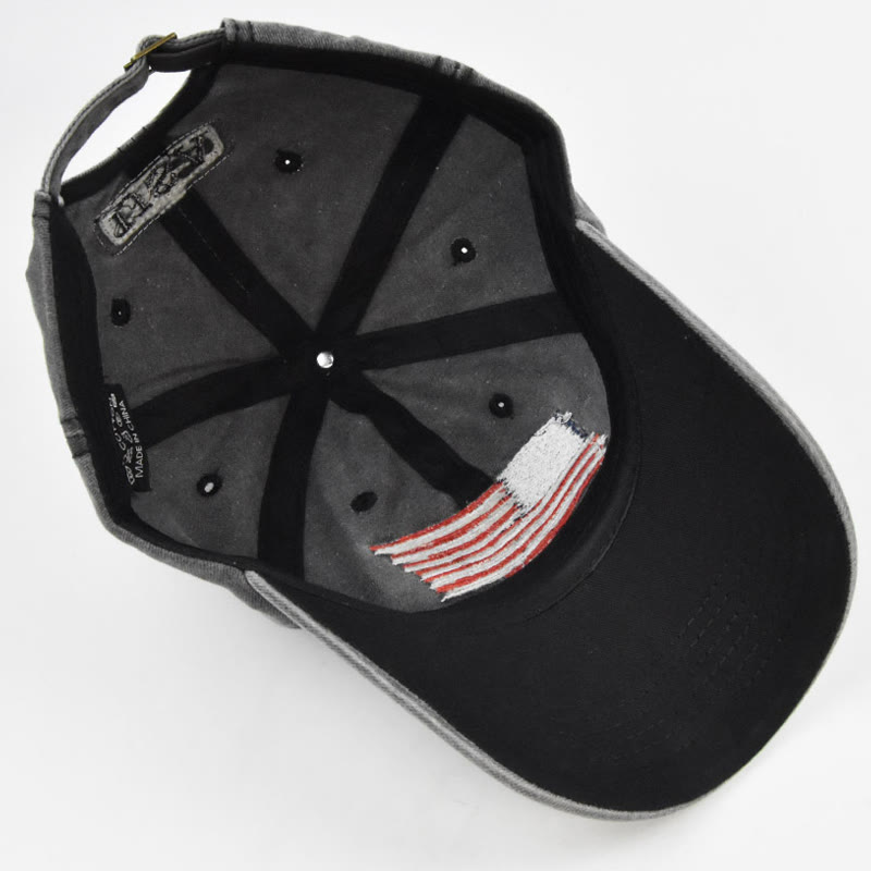 Unisex Independence Day Distressed Embroidered American Flag Baseball Cap - image 9