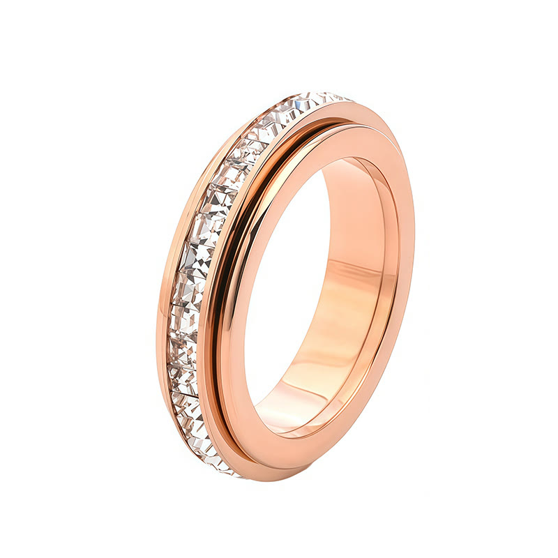 Spinner Anxiety Ring , Fidget Stress Relief Band for Men & Women, Sizes 5-12 - Champagne - 12 - image 5