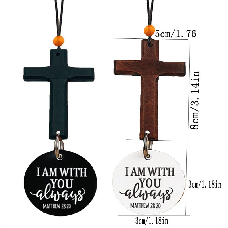 Christian Cross I AM WITH YOU always MATTHEW 28:20 NFC Car Hanging Ornament - image 5